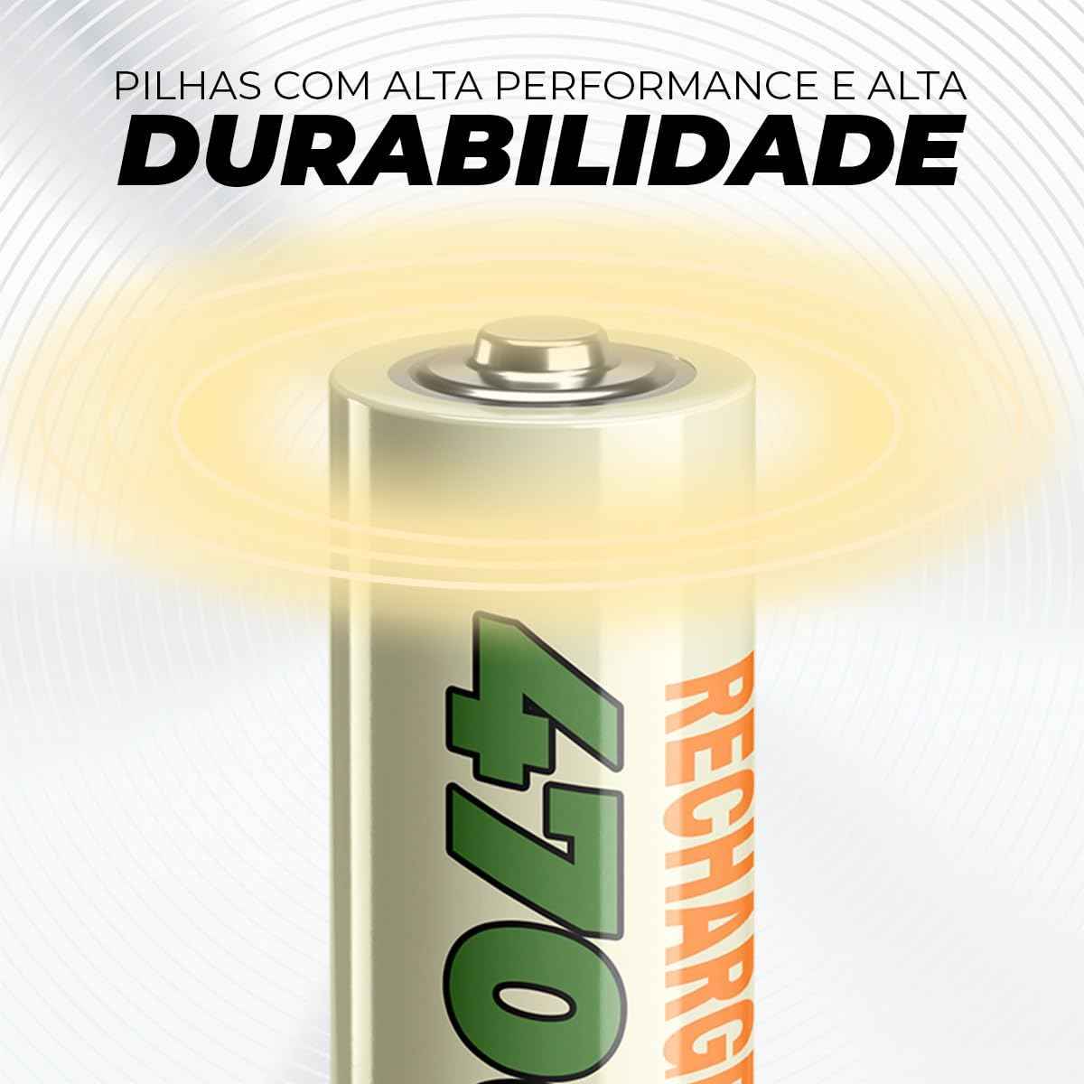 Pilha Recarregável Aa 4700mah 1.2v Kit com 4 Unidades