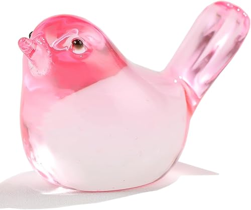 Vista 9 de Figuras de Pájaros de Cristal Azul, Figuras de Pájaros de Vidrio Pisapapeles Regalos de Cumpleaños Navidad Pájaros de Cristal para Amantes