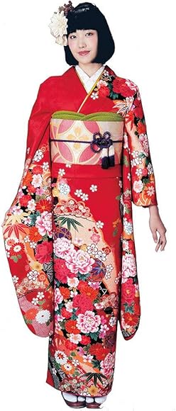 Amazon | [マーメイド おおきに] [アッシュエル] 振袖 成人式 セット HL 絵羽柄 洗える 振袖4点セット (着物/帯/襦袢/レース衿)  【NEW/NO.2】 | 着物 通販