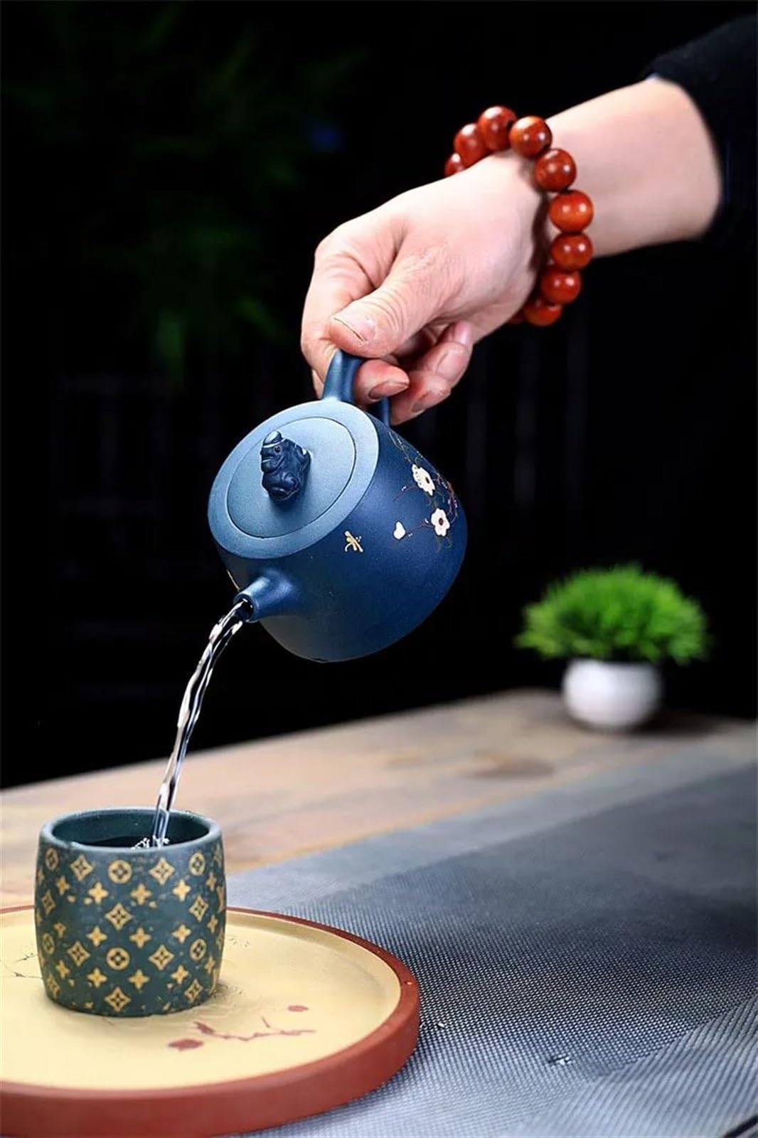 Service à thé pour adultes, en terre cuite brute, fait main, personnalisé et authentique, avec théière Tie Guanyin Pu'er chinoise de Yixing, filtre en argile violette, 200 ml, service à thé portable