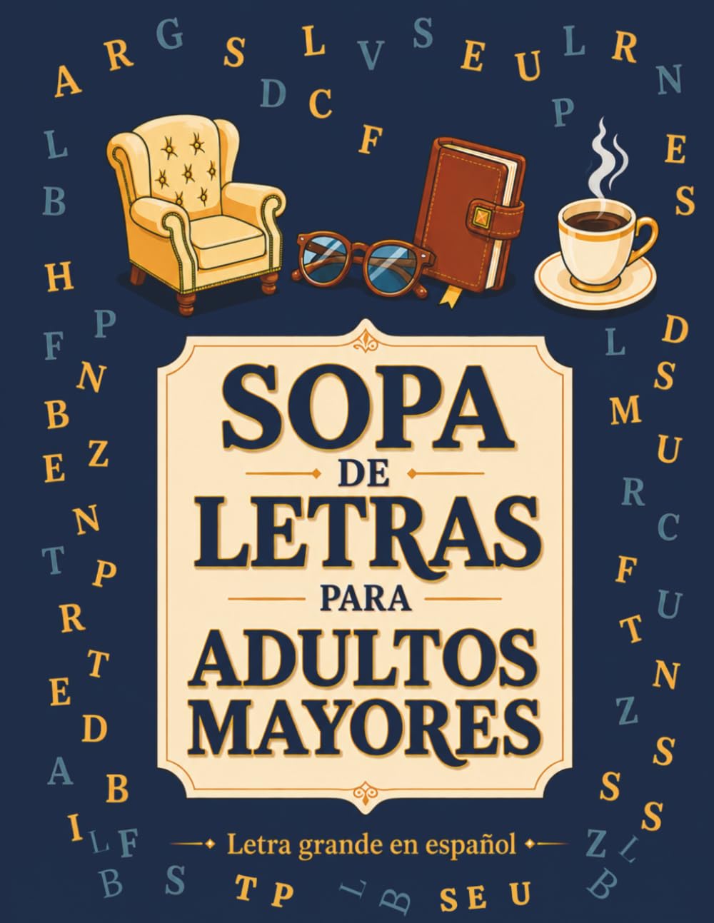 Sopa de letras para adultos mayores: Letra Grande en Español