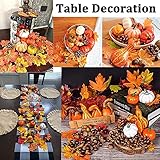 120Pcs Artificial Pumpkins Autumn Decorations Set,Autumn Home Decor Artificial Fall Maple Leaves,Pine Cones,Gourds,Pumpkin,Small Acorns for Thanksgiving Halloween Fall Home Harvest Table Decorations - Image 5