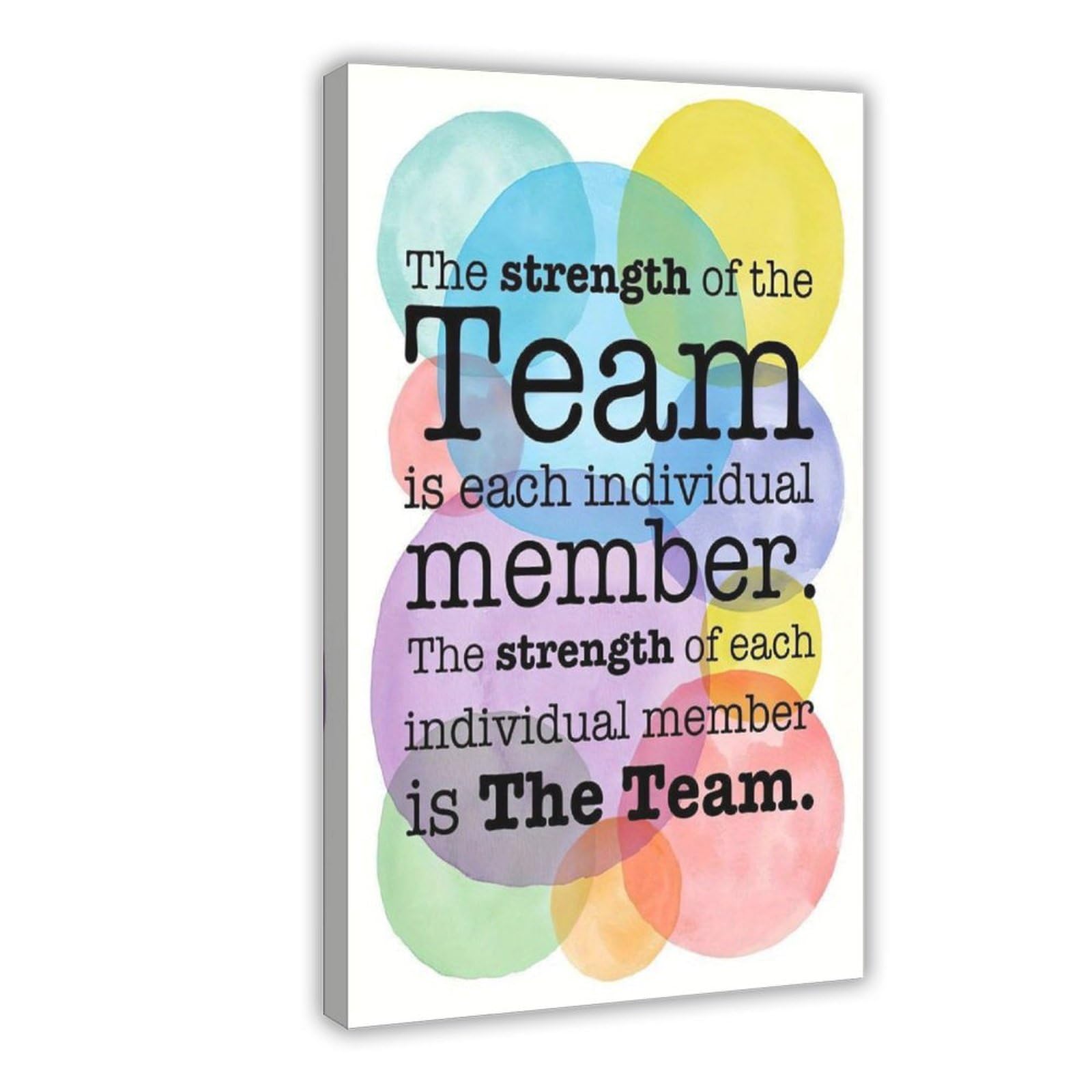 La fuerza del equipo está en cada miembro. La fuerza de cada miembro es el equipo. - Póster de lienzo con citas motivacionales para decoración de pared, pinturas para sala de estar, dormitorio,