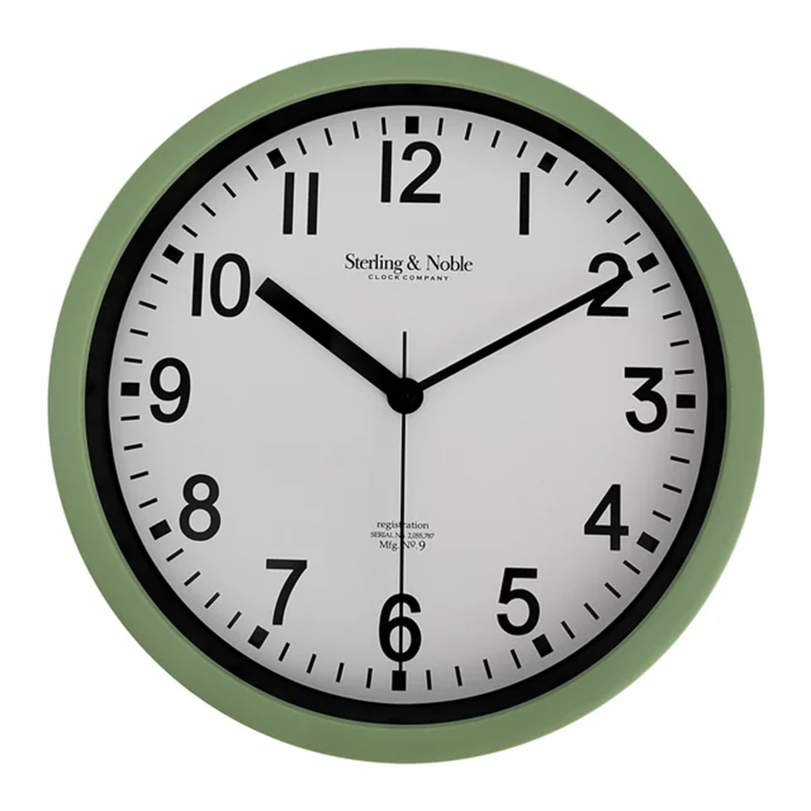 Horloge murale ronde moderne verte sauge pendule salon alimentation pile AA