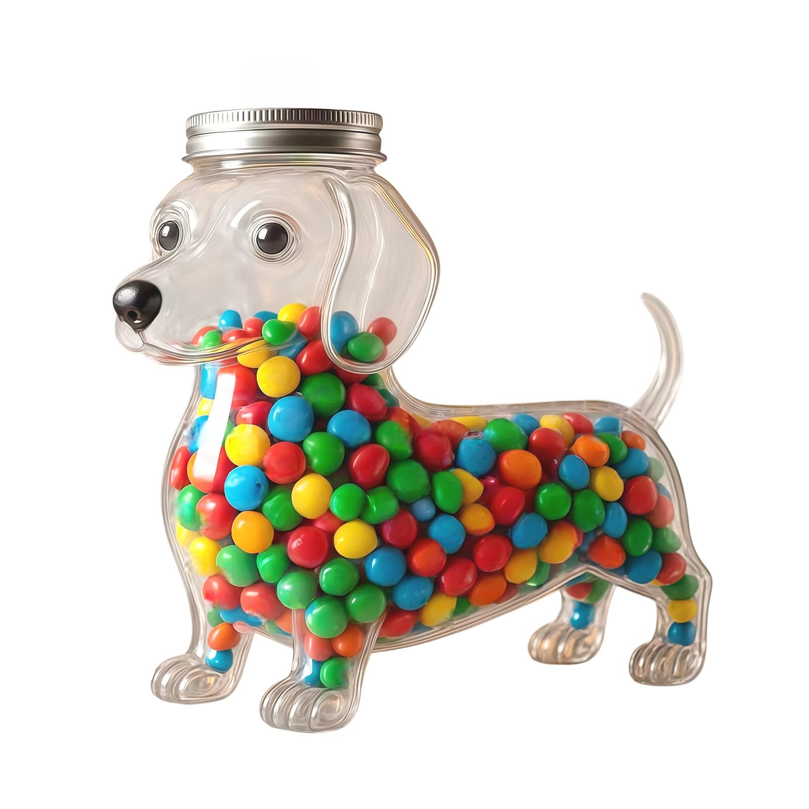 Tsophreniq Sturdy Borosilicate Candy Storage Jar with Dachshund Designs for Kitchen Countertop Organization Tight Treat Storage Container