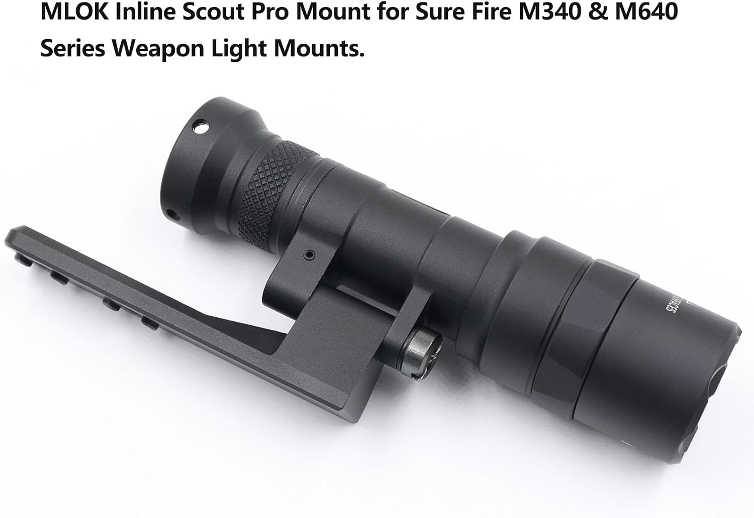 Mlok Inline Scout Pro Mount , for M340 & M640 Series Weapon Light Mount Aluminum (Black)