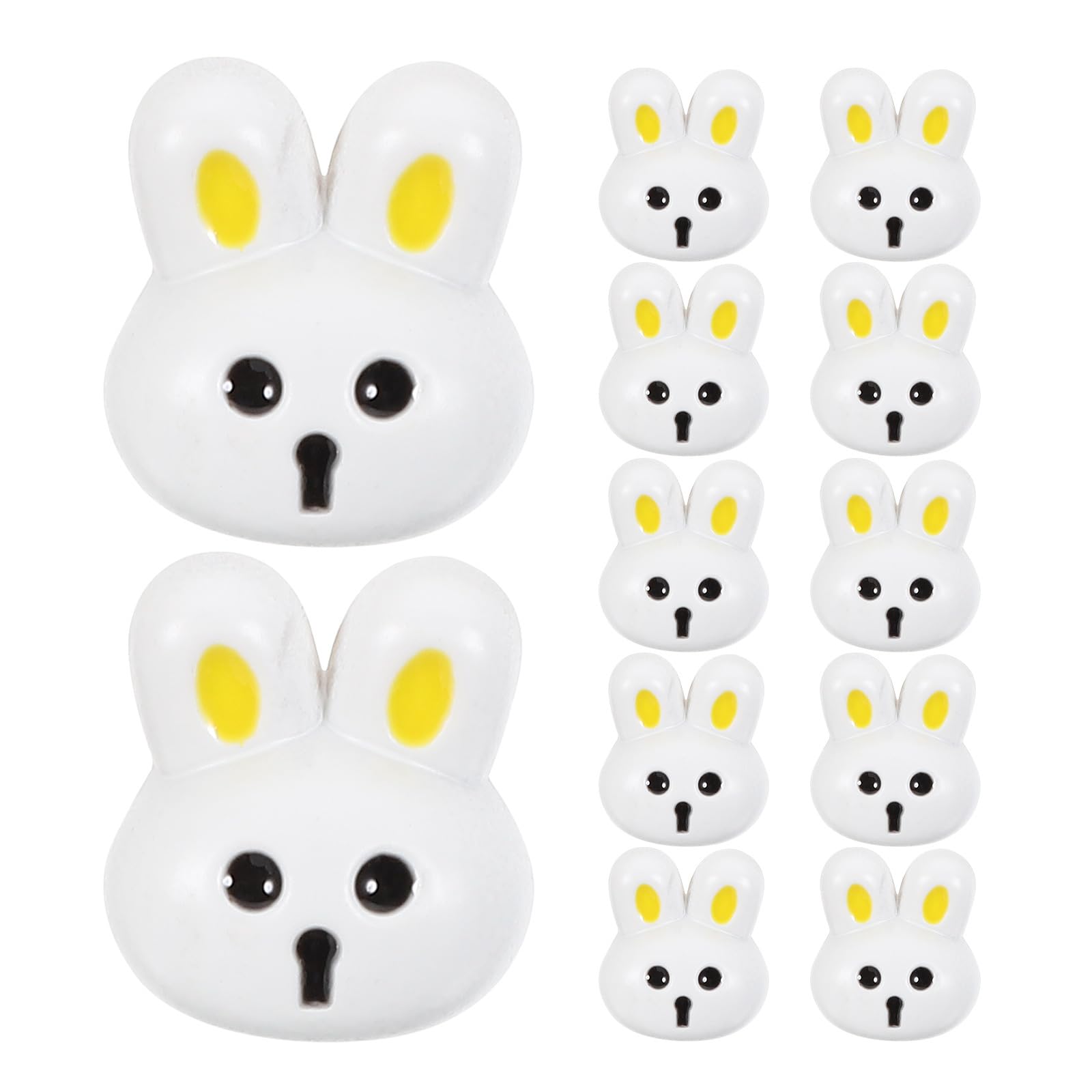 SEWACC 12pcs Rabbit Buttons, Bunny Buttons Animal Buttons Resin Crafts Buttons for Knitting Sewing Accessories