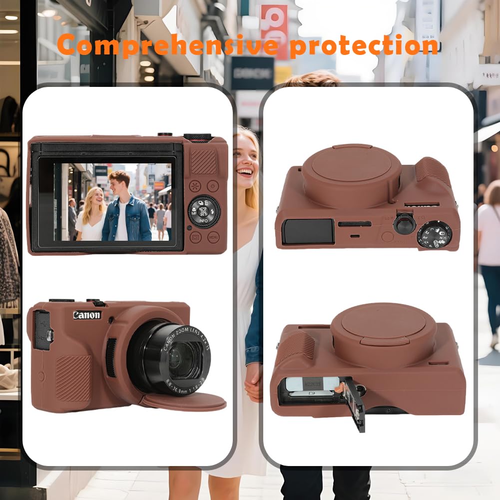 Ochraniacz ekranu (3+1 szt.) kompatybilny z aparatem cyfrowym Canon Powershot G7X Mark III, odporna na zarysowania folia ze szkła hartowanego o wysokiej rozdzielczości i miękka silikonowa