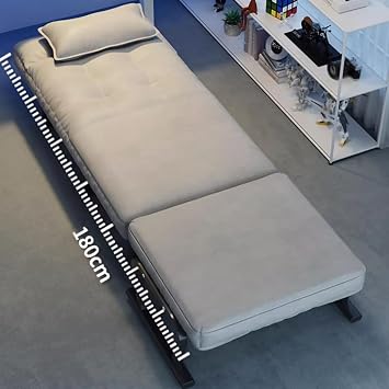 3 in 1 Convertible Sleeper Chair Bed Single Sofa Chair for Bedroom with Adjustable Backrest & Pillow Cozy Small Chair Couch for Small Spaces, Office(55 * 180cm)