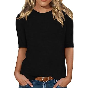 Minetom Women's Half Sleeve T-Shirt Crew Neck Summer T-Shirt