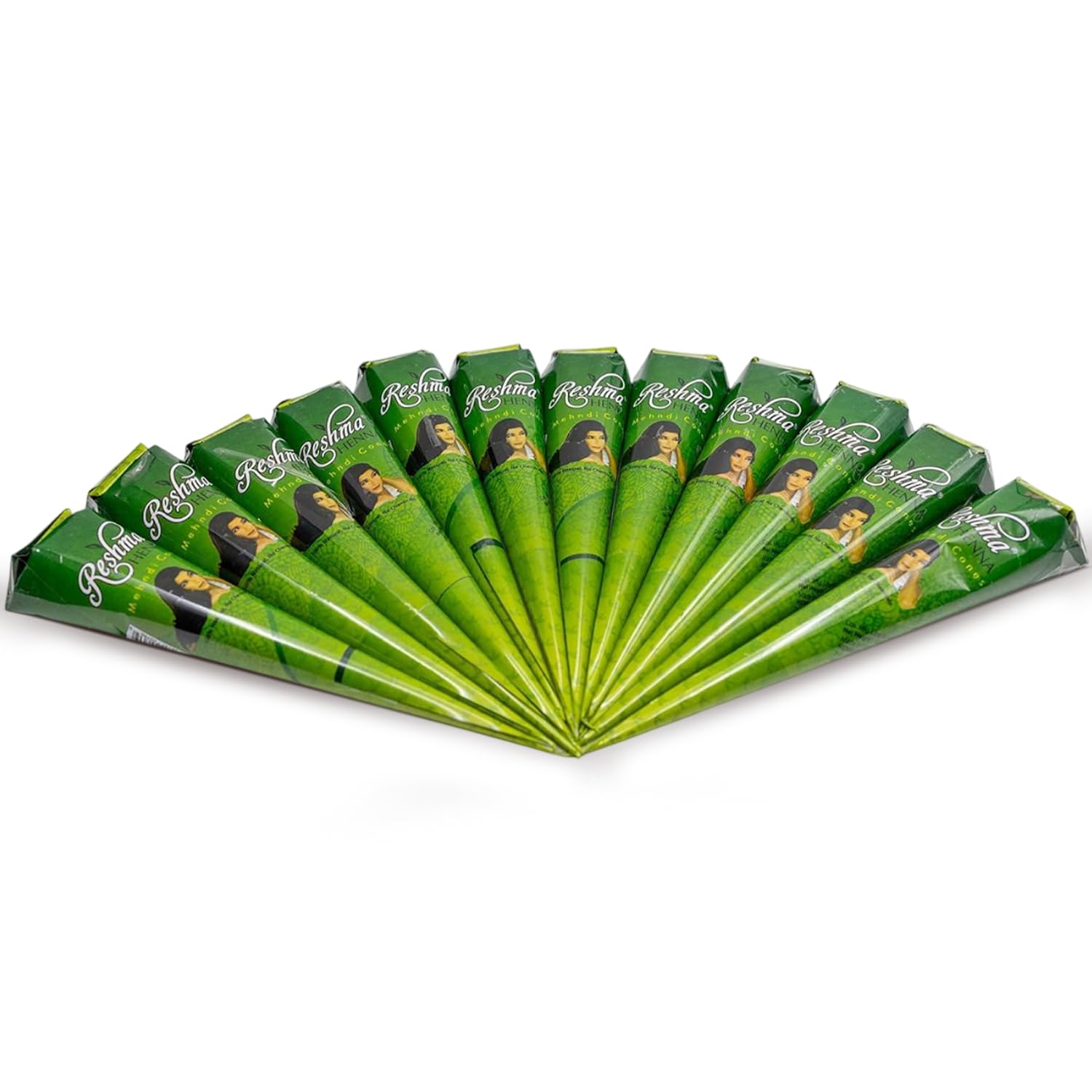 Reshma Beauty 12 Pack of Rajasthani Jumbo Henna Cones for Hair, 50g Each–Almost Double the Size of Regular Cones, 100% Natural Ready-to-Use Henna Paste Reddish Brown Hair Color with Ayurvedic Hair Dye