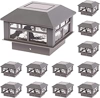 Vista 14 de GreenLighting - Luces solares modernas para punta de poste, se ajustan a madera de 4 x 4, PVC/vinilo de 5 x 5, luz de valla solar para exteriores