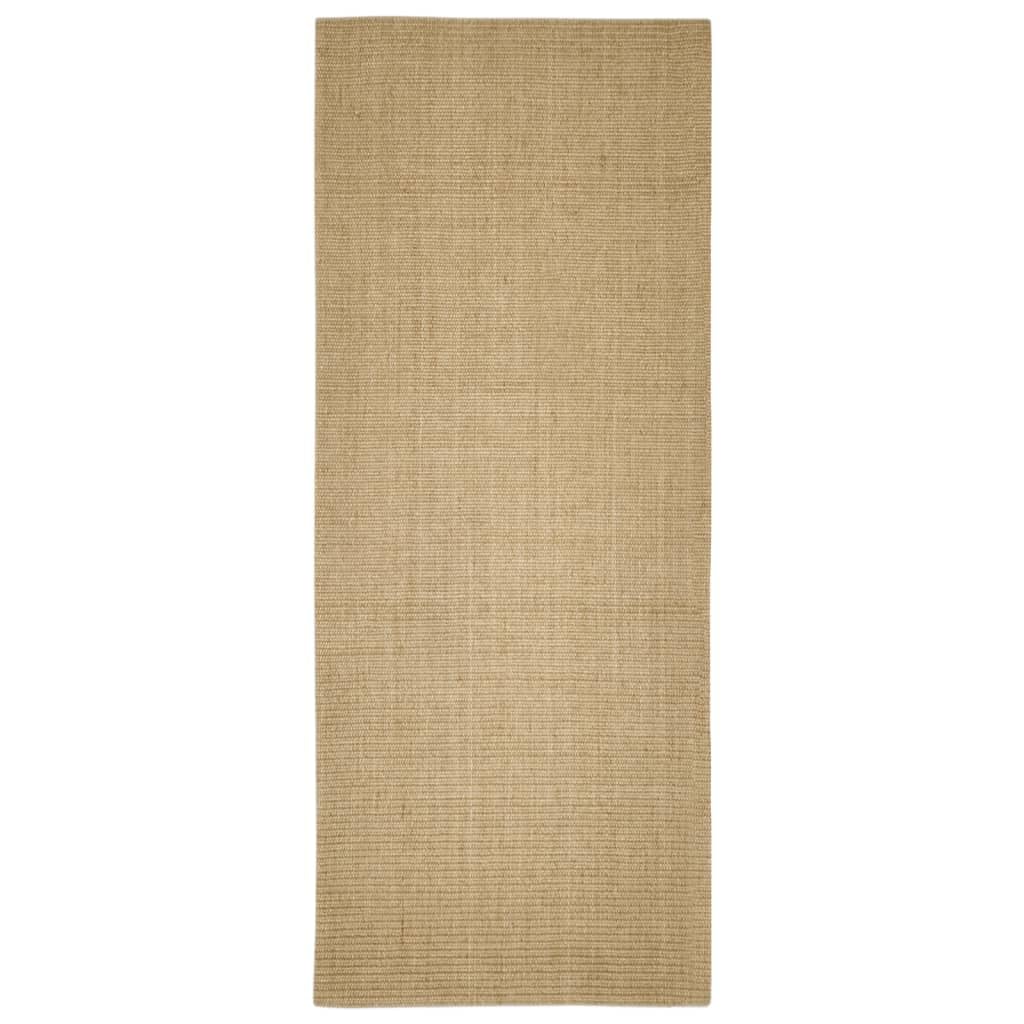 Sisal Kratzmatte 100x250 cm für Kratzbaum und Katzenmöbel, rutschfeste Sisalteppich Kratzschutz für Katzen, Krallenschärfer Katzenzubehör Hellbraun