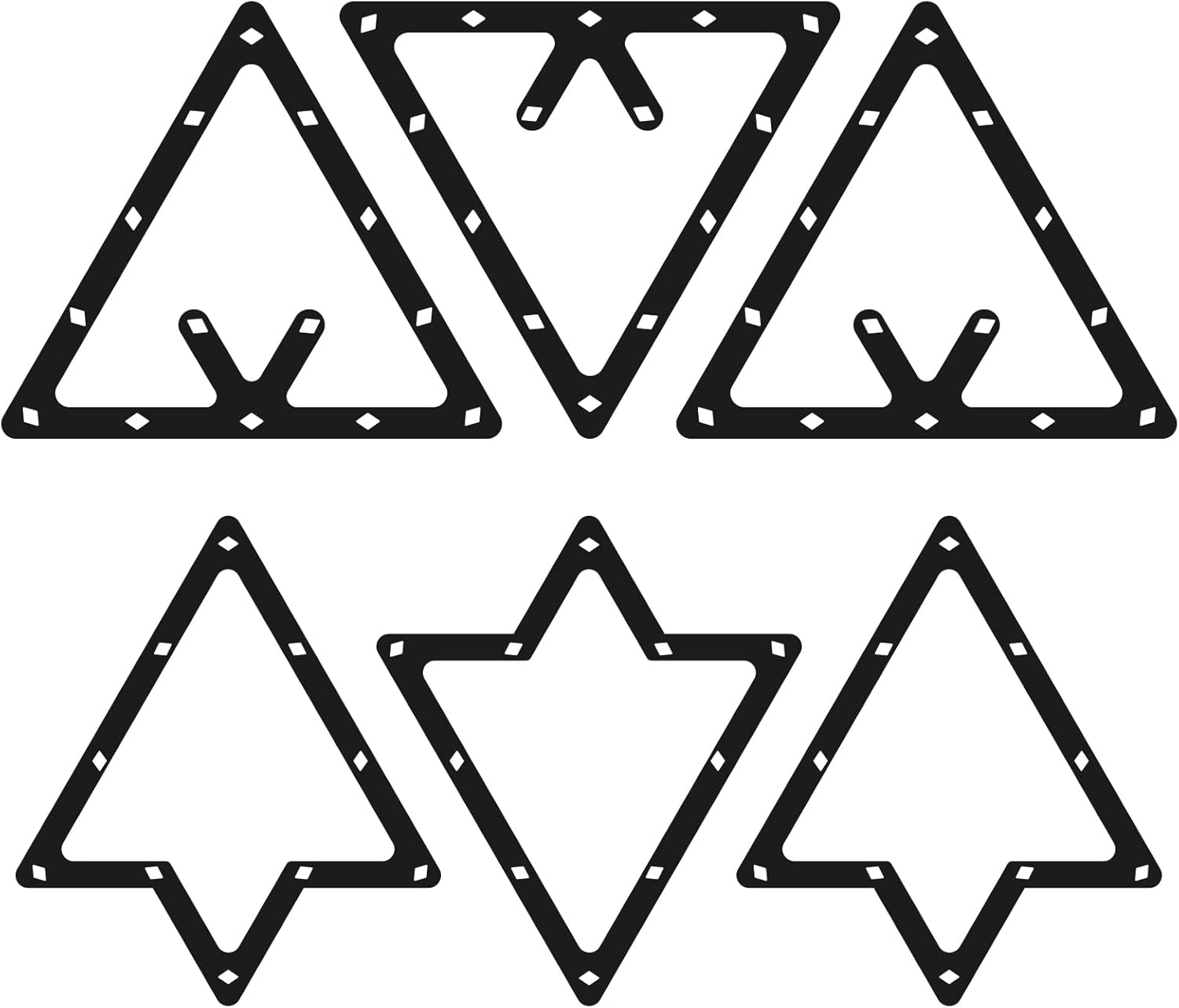 6-Pack Pool Ball Rack Set Magic Rack Sheet Billiards Ball Holder -Triangle Rack Pool Cue Accessories for 8-Ball, 9-Ball & 10-Ball Billiard Games