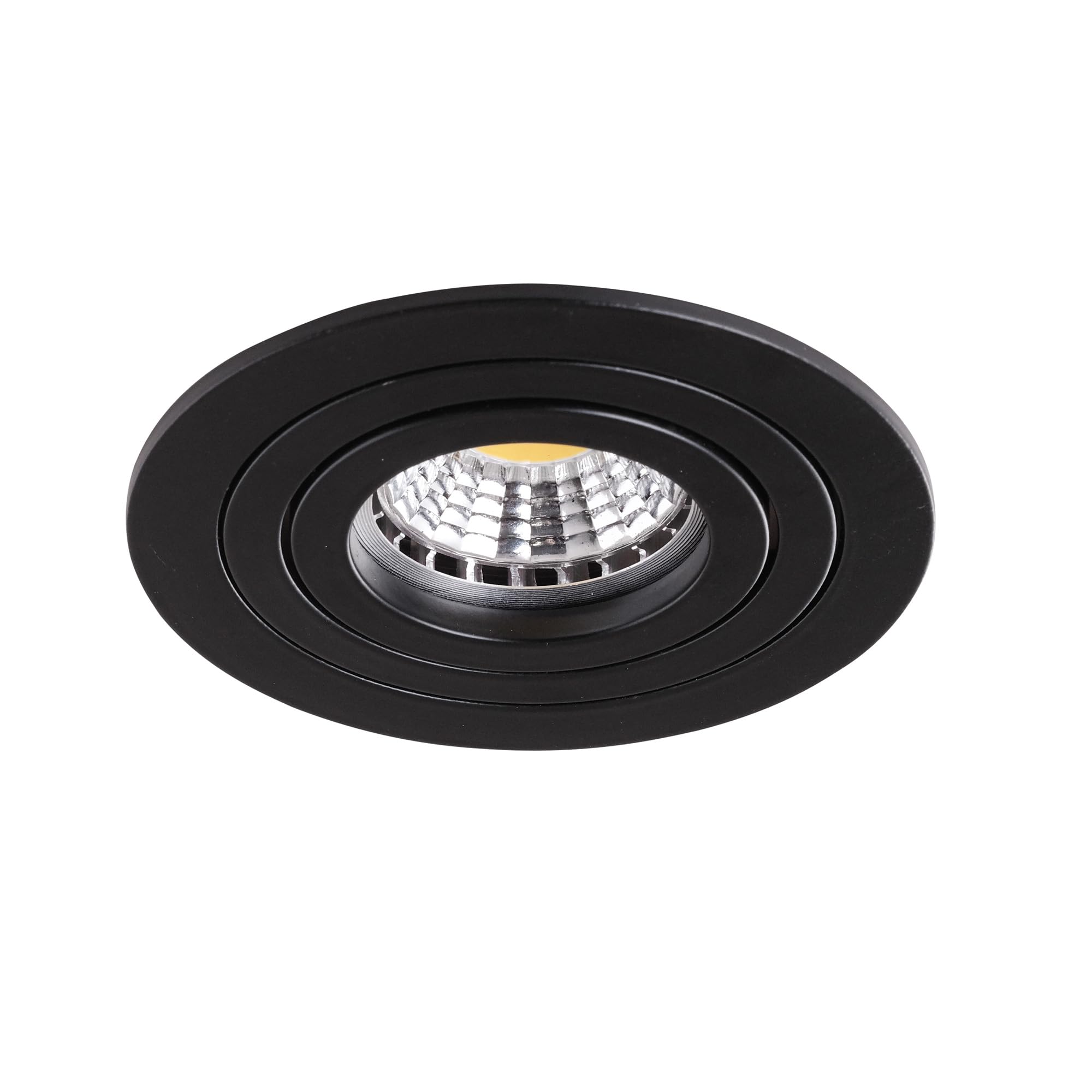 Mextronic Deckeneinbaurahmen: 10x Einbaurahmen Mattschwarz 648-MB Ø75 mm für Leuchtmittel GU10 | MR16 IP20 für LED Spot, normale Halogen