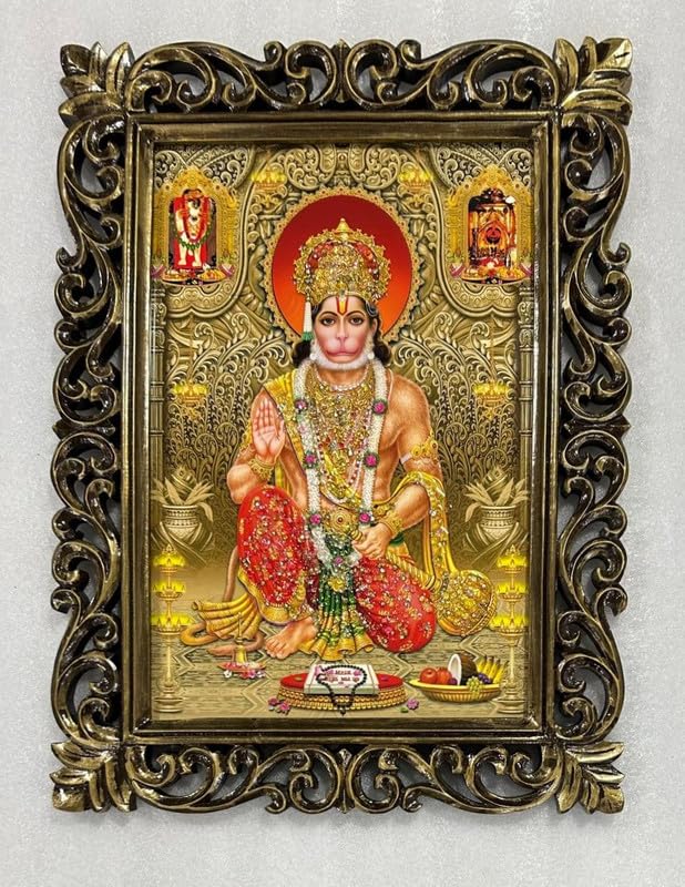 Tableau Hanumanji bois sculpté et finition Duco poli d'exception - 2