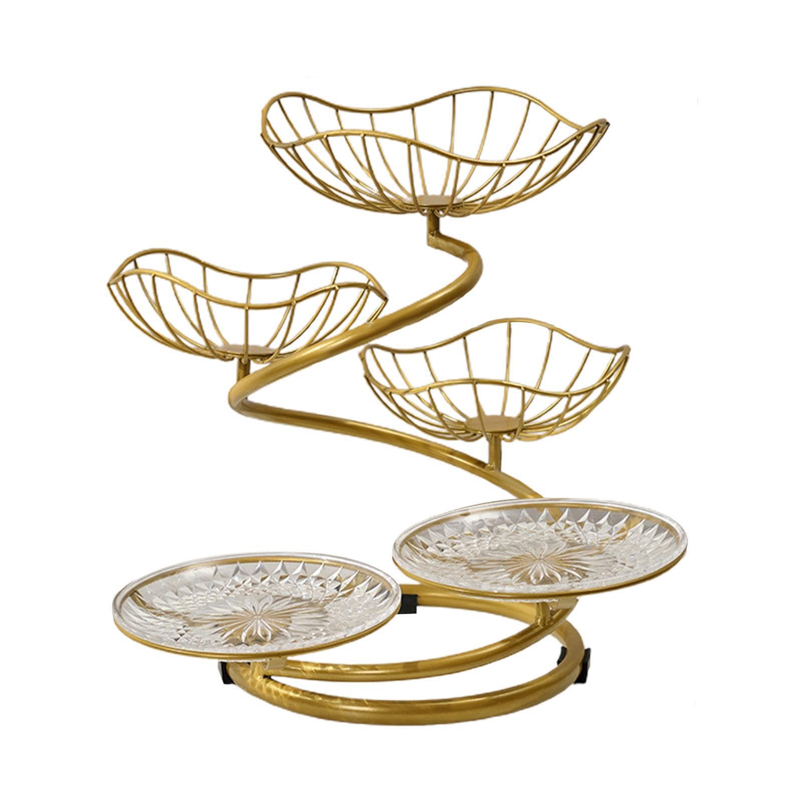 Zanthicia Gold Breathable Metal Wire Fruit Basket Modern 3 Basket