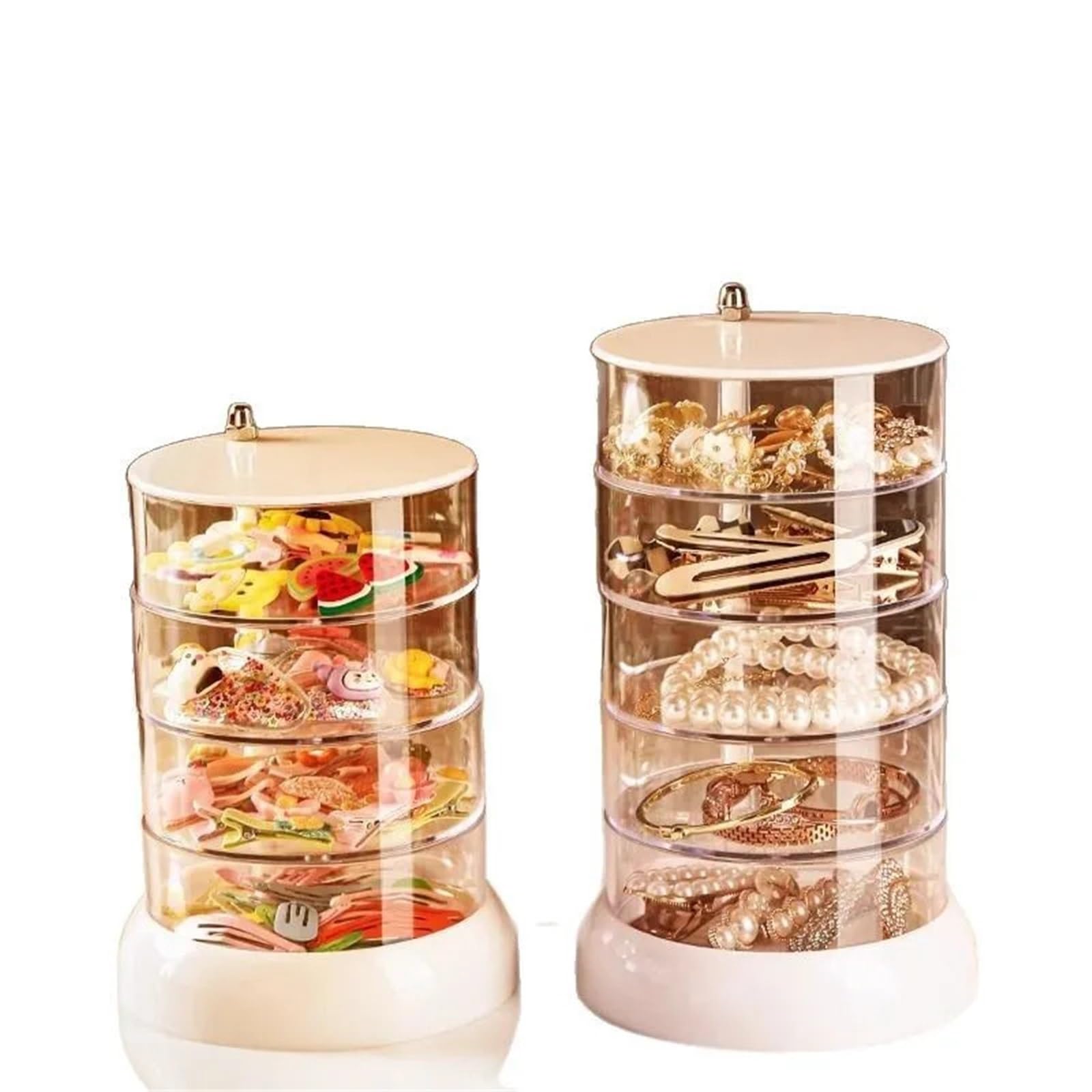 Haargummi Organizer Rotierende Haar-Accessoires-Aufbewahrungsbox for Haarspangen, Gummibänder und Schmuck-Organizer(4Layers)