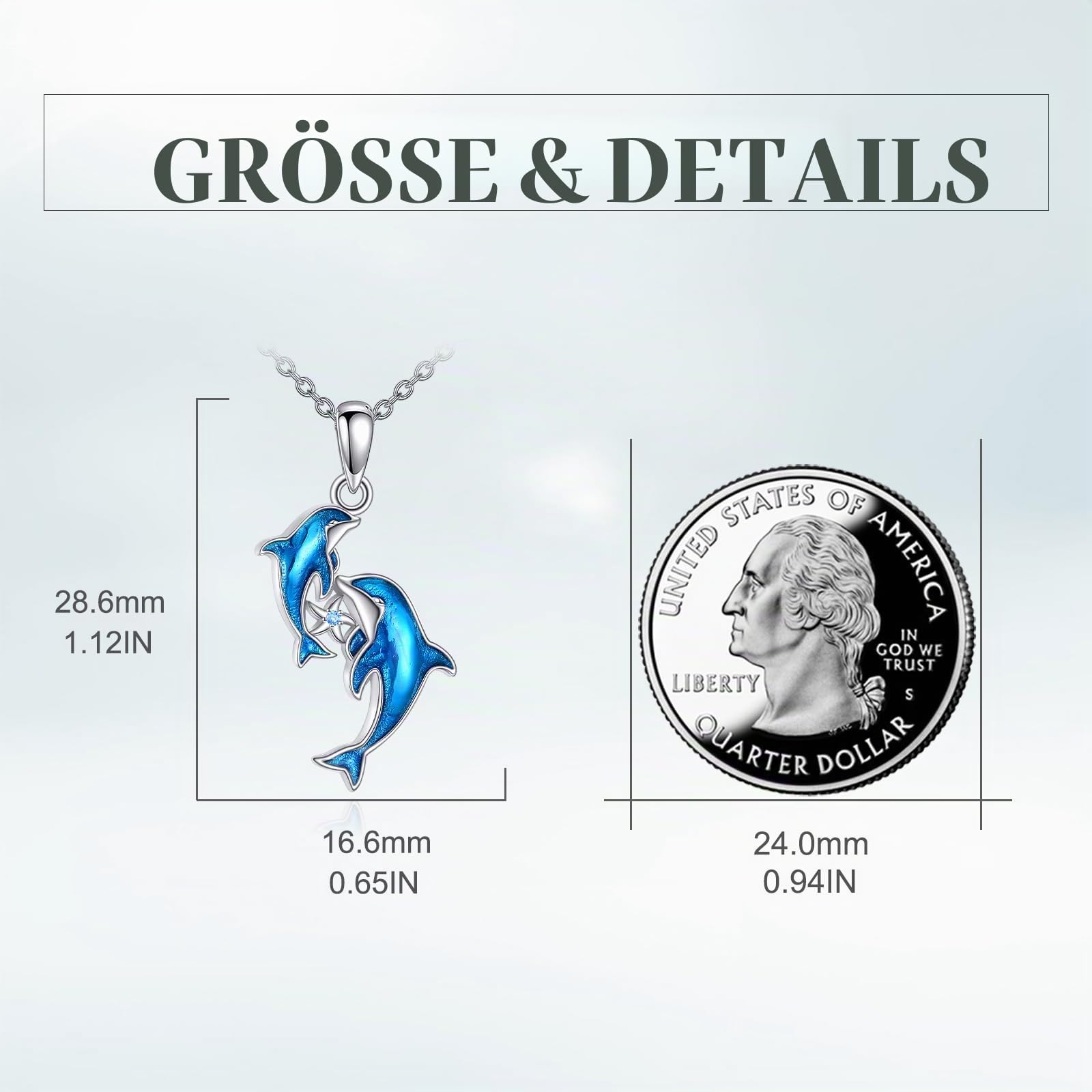 YFN 925 Sterling Silber Delfin Halskette – Elegante Meerjungfrau Anhänger Kette für Frauen – Perfekt Geschenk für Muttertag
