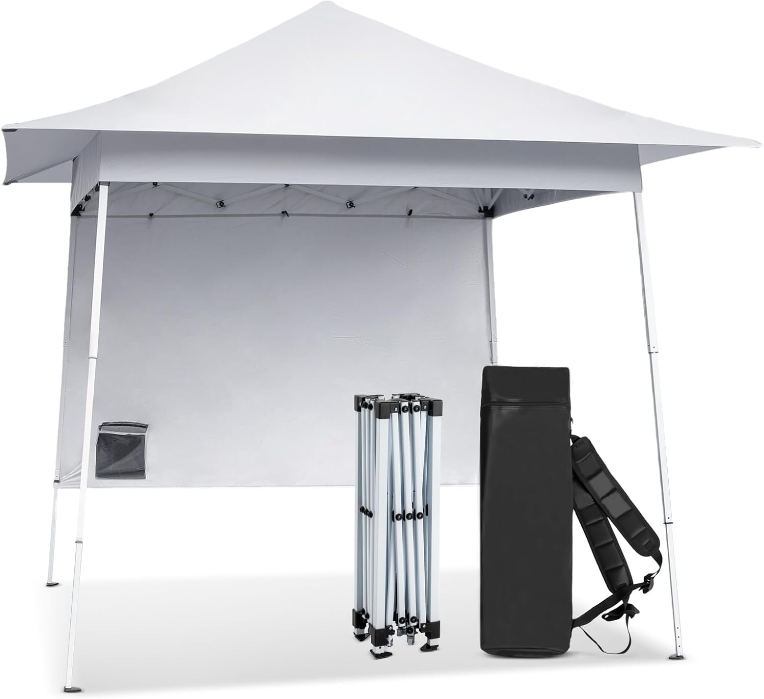 VINGLI 8x8 Pop Up Canopy Tent with Sidewall, Outdoor Canopy with Backpack, Tent for Parties Pop Up Gazebo Portable Easy Up