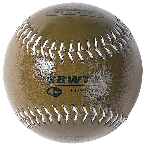 Markwort Weighted 12-Inch SoftballsLeather Cover, Gold
