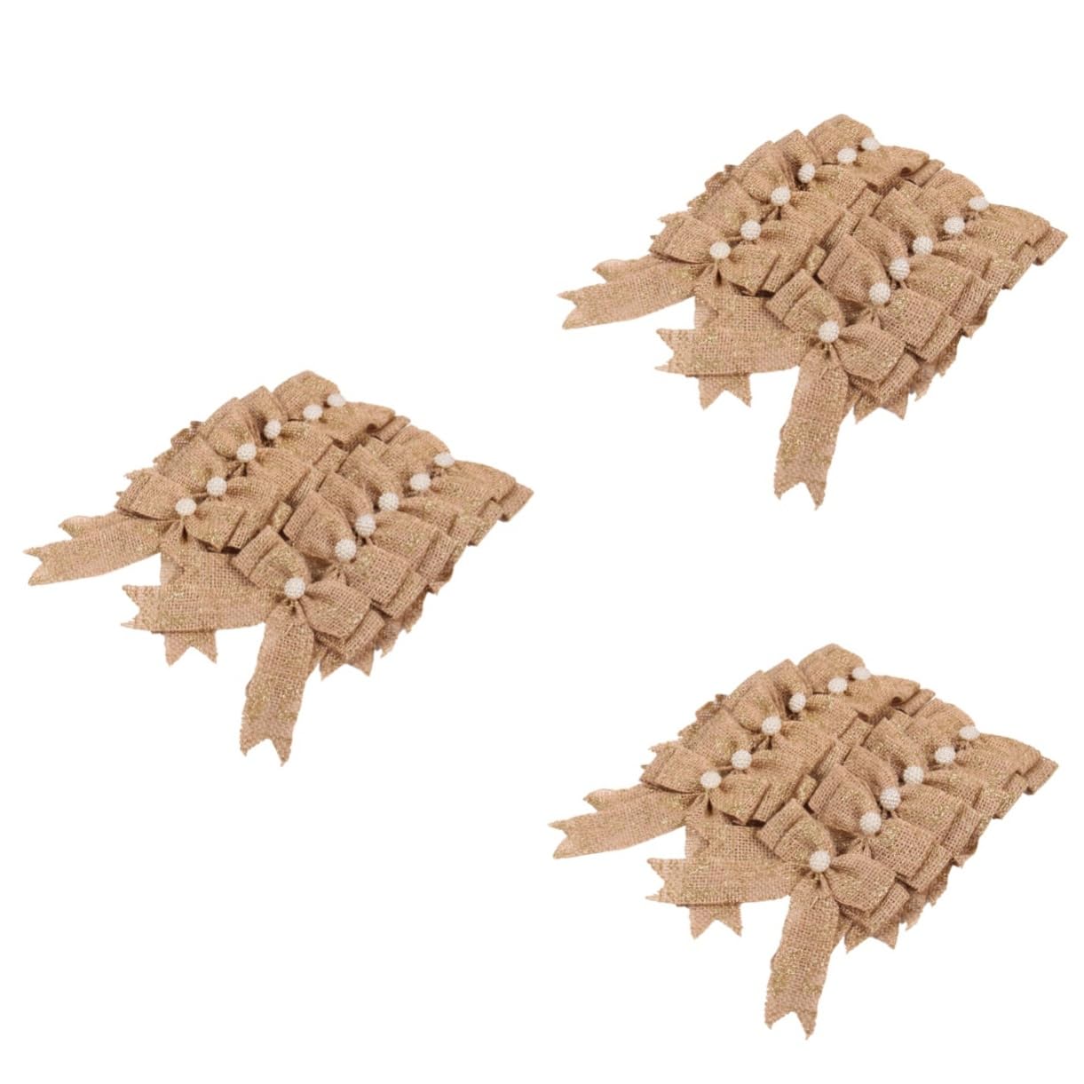 Gatuida Lot De 3 Nœuds Décoratifs en Toile De Jute pour Projets Paniers Décoration De Voiture De Mariage 12 Pièces X 3