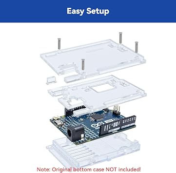 SunFounder Transparent Acrylic Case Compatible with Arduino UNO R4 Minima (Original Bottom Case NOT Included)