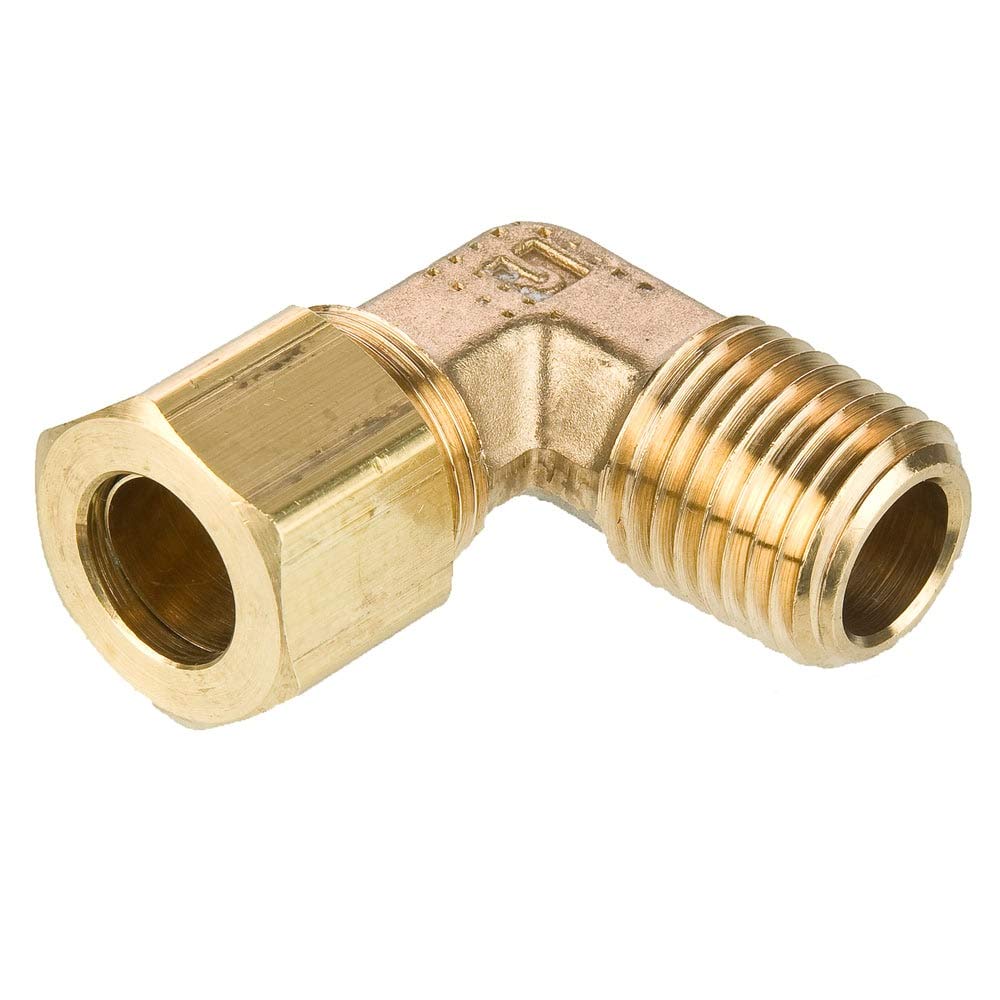 Parker Hannifin 169C-8-6-pk10 Male Elbow Compression Fitting, Forged Brass, 1/2