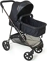Carrinho de Bebê Berço Moisés Passeio Napoli Preto Galzerano