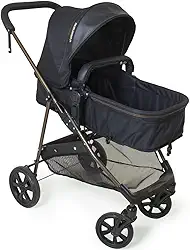 Carrinho de Bebê Berço Moisés Passeio Napoli Preto Galzerano