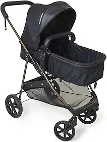 Carrinho de Bebê Berço Moisés Passeio Napoli Preto Galzerano