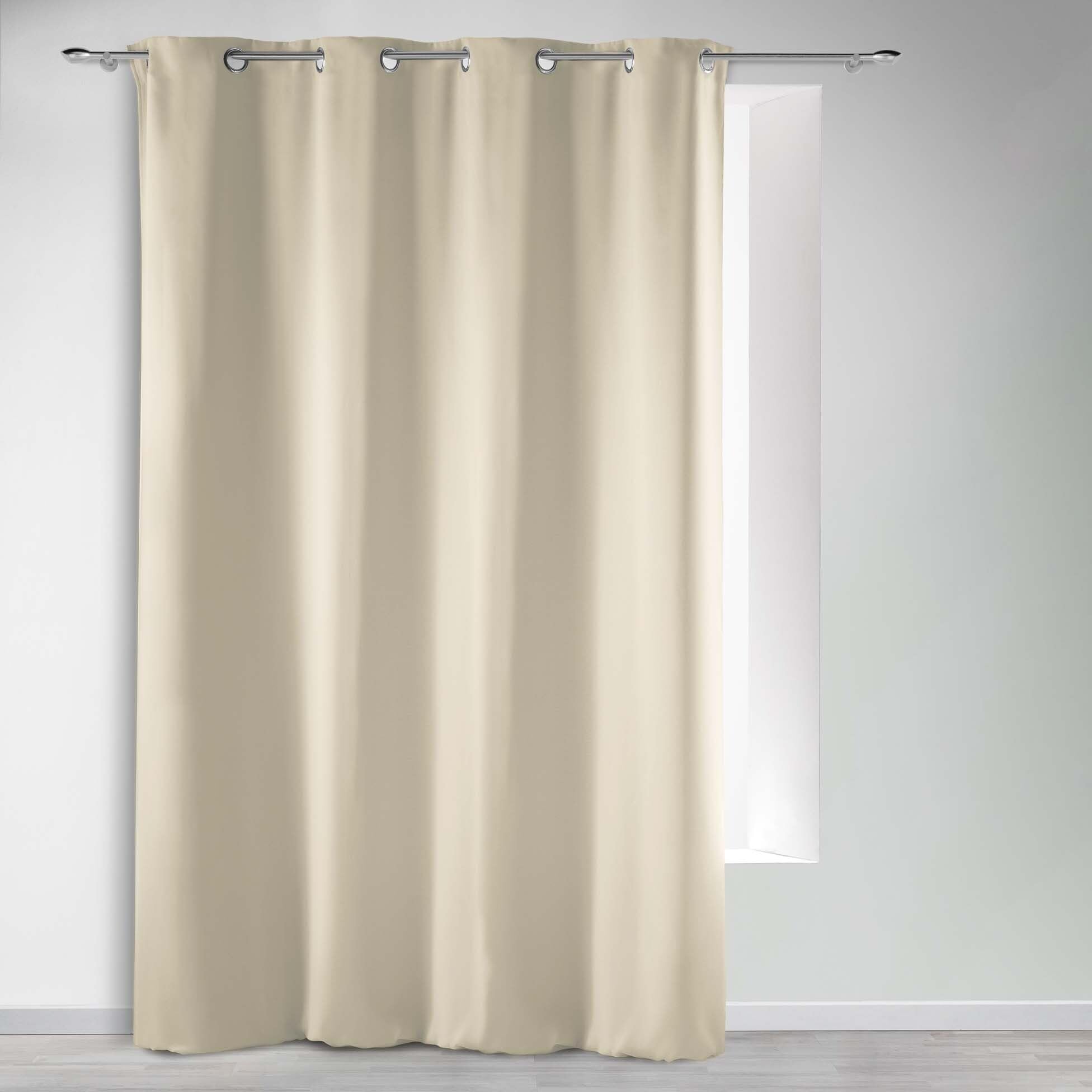 Douceur d'Intérieur, Curtain with Eyelets 135 x 240 cm Natural Blackout Plain