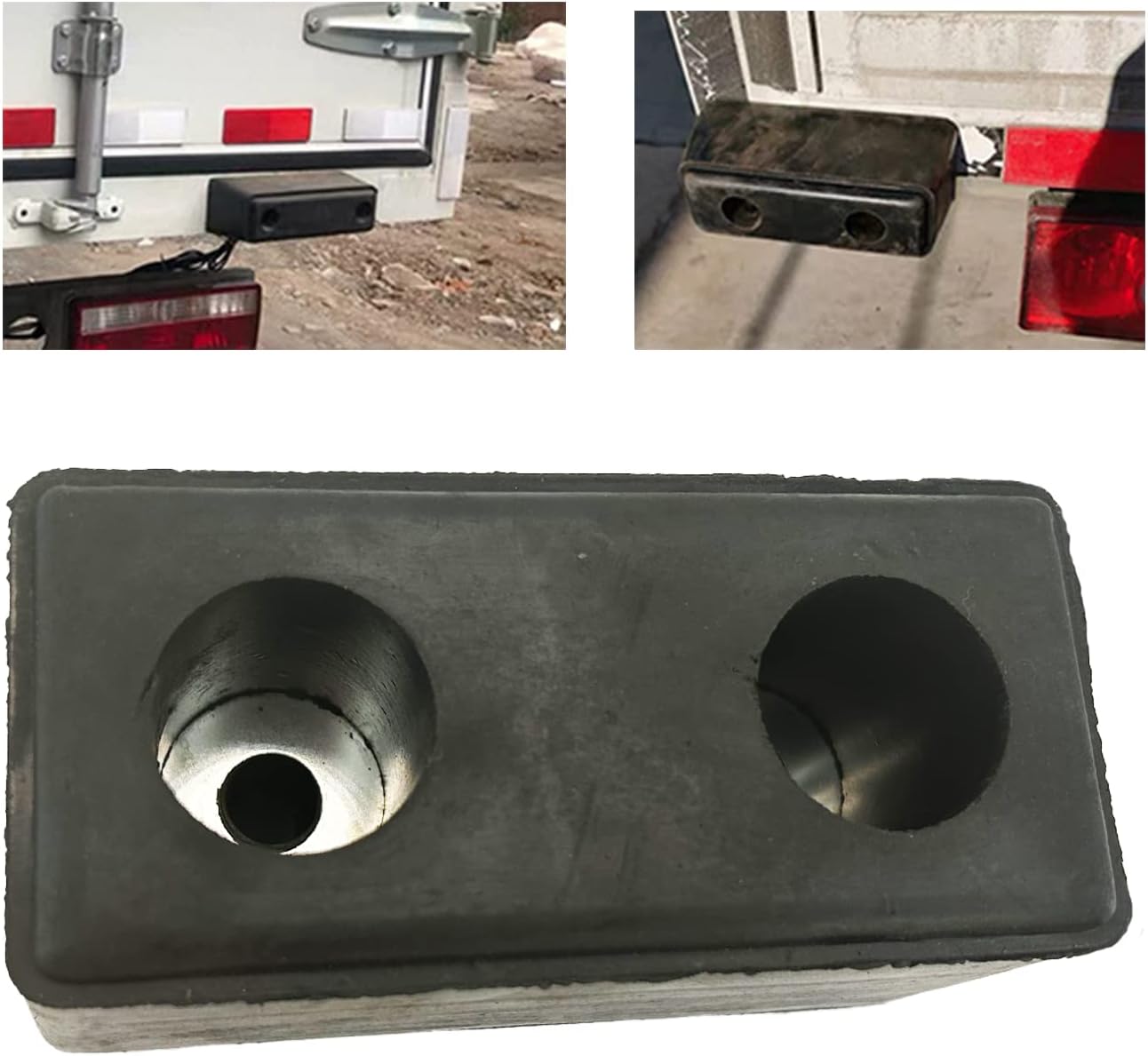 2 Pack Buffers USA Molded Rubber Bumper Block Dock Buffer 6x3x3 for Chassis/Trailers/Truck/Flatbed/Reefer with Steel Washer (4502-1276)
