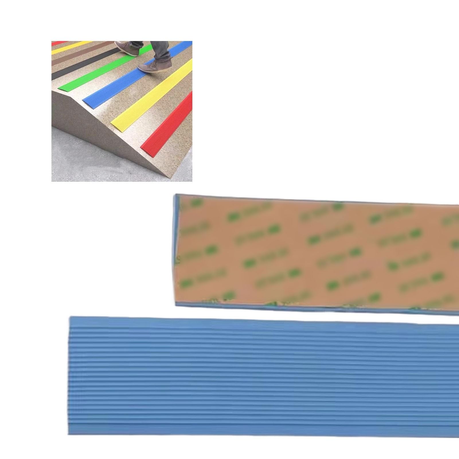 Bandes antidérapantes d'escalier en vinyle jaune bande de sécurité 4cm