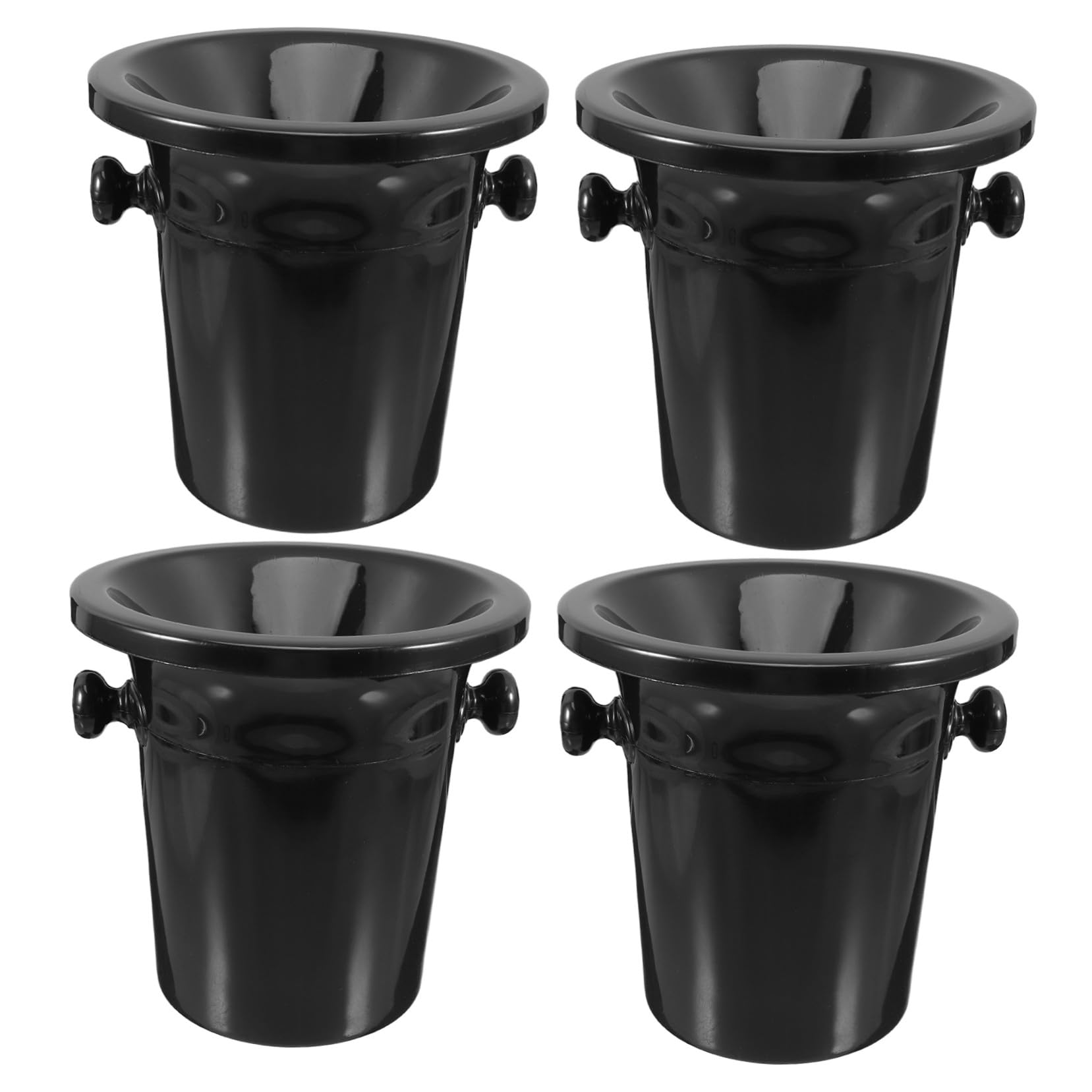 Escupideras y Acabado Liso de Vino de Plástico Doble Oreja Negras para Cata de Vinos Cubos Redondos Estilo Occidental en Bodegas y Tiendas Especializadas