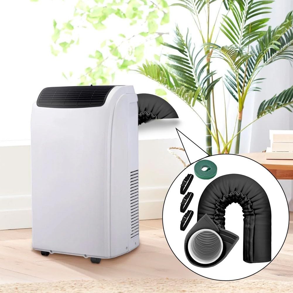 Portable AC Hose Insulation Sleeve Portable Air Conditioner Hose Cover Wrap Adjustable Triple Layer Insulated Tube Wrap Exhaust Accessories Indoor Ou