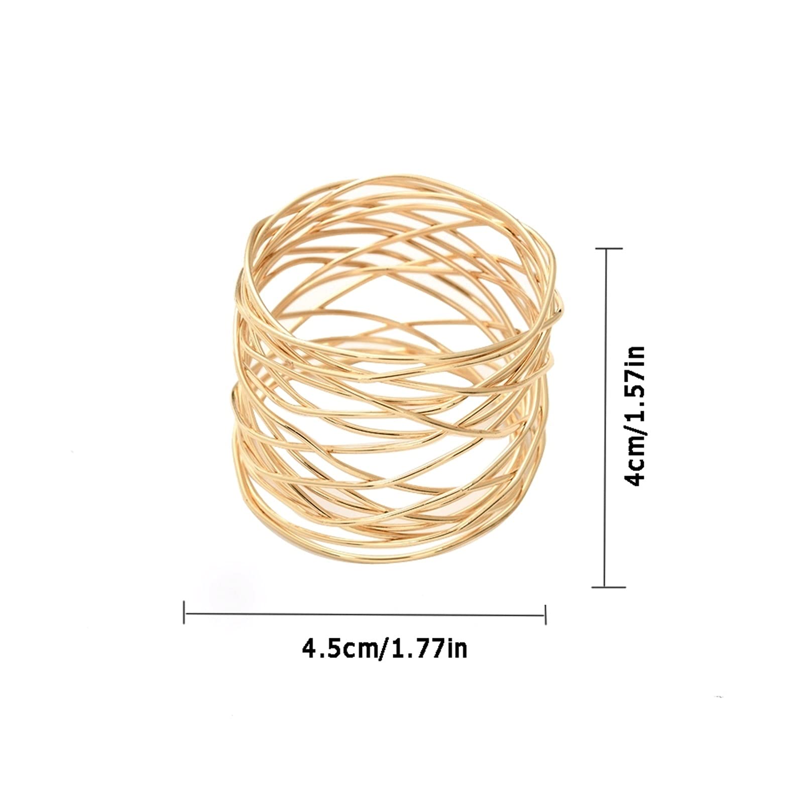 Anelli per Tovaglioli Anello per tovaglioli a rete rotonda, oro o argento decorativo anello di tovagliolo set, adatto per matrimoni banchetti feste di compleanno (confezione da 10) Fibbia per Tovaglio