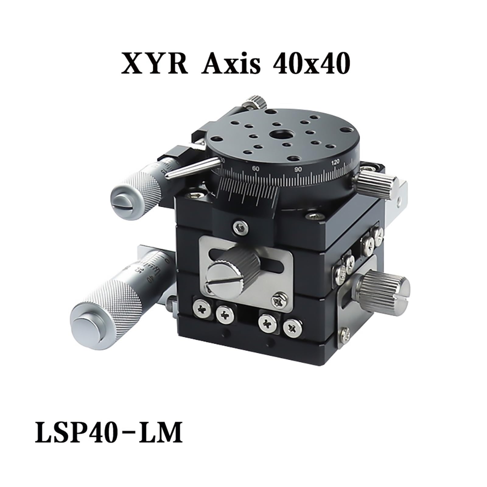 Mesa de traslación y Mesa giratoria para Recorte de micrómetro XYR de 40 mm con riel Transversal LSP40-LM
