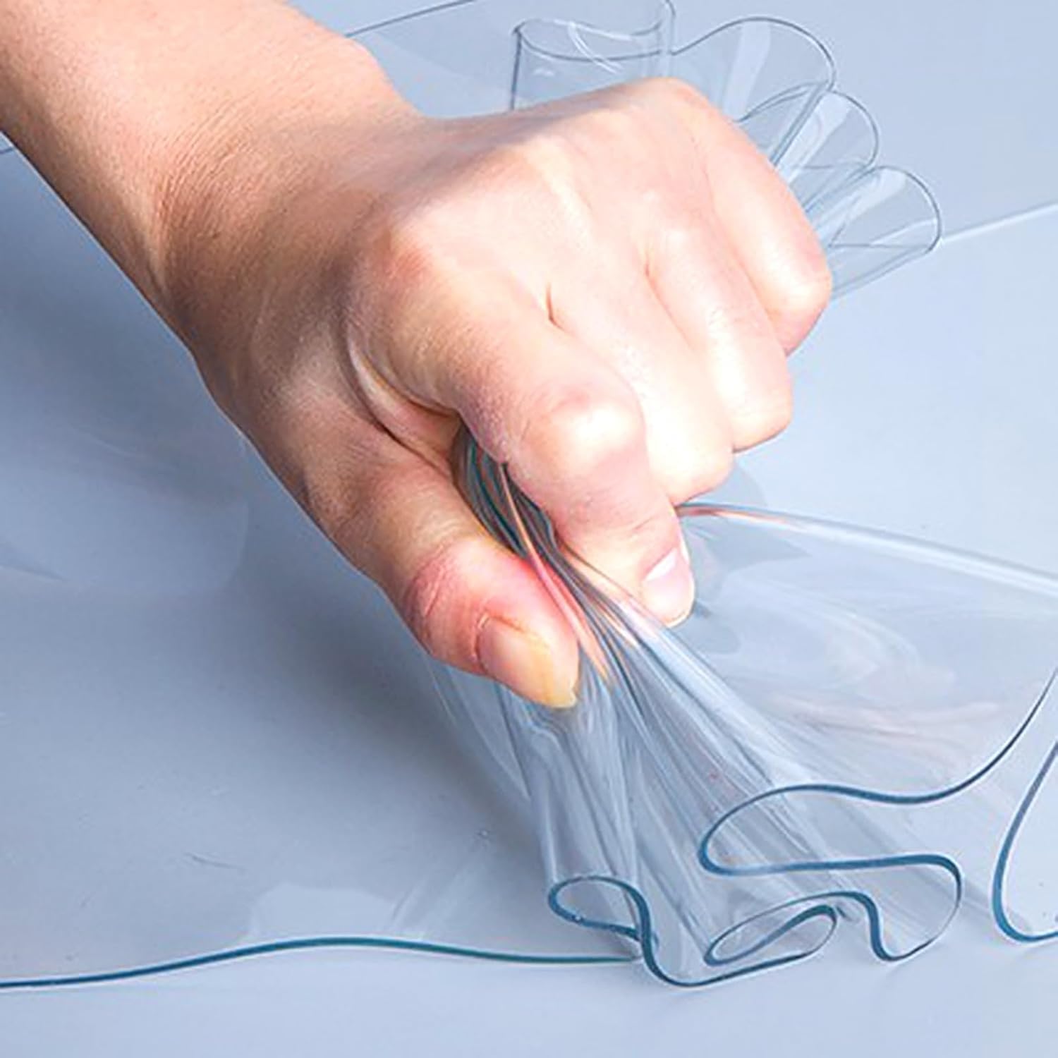 PVC Strip Curtain for Freezer Room, Transparent Door Curtain, Waterproof & Windproof PVC Strip Door for Balcony, Stable & Durable (240x240cm/94.49x94.49in)