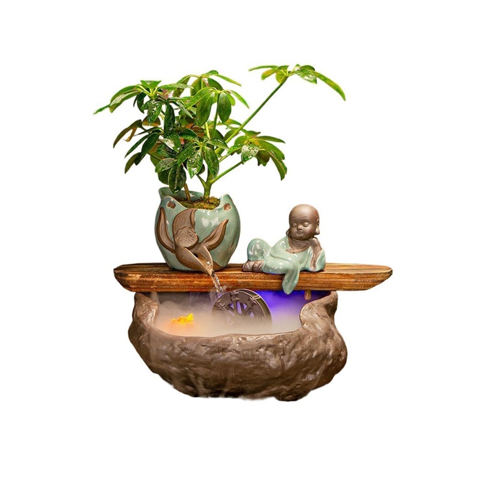 indoor Waterfall Water Ornaments Attract Wealth Home Office Desktop Fountain Small Fish Tank Decoration Business Housewarming