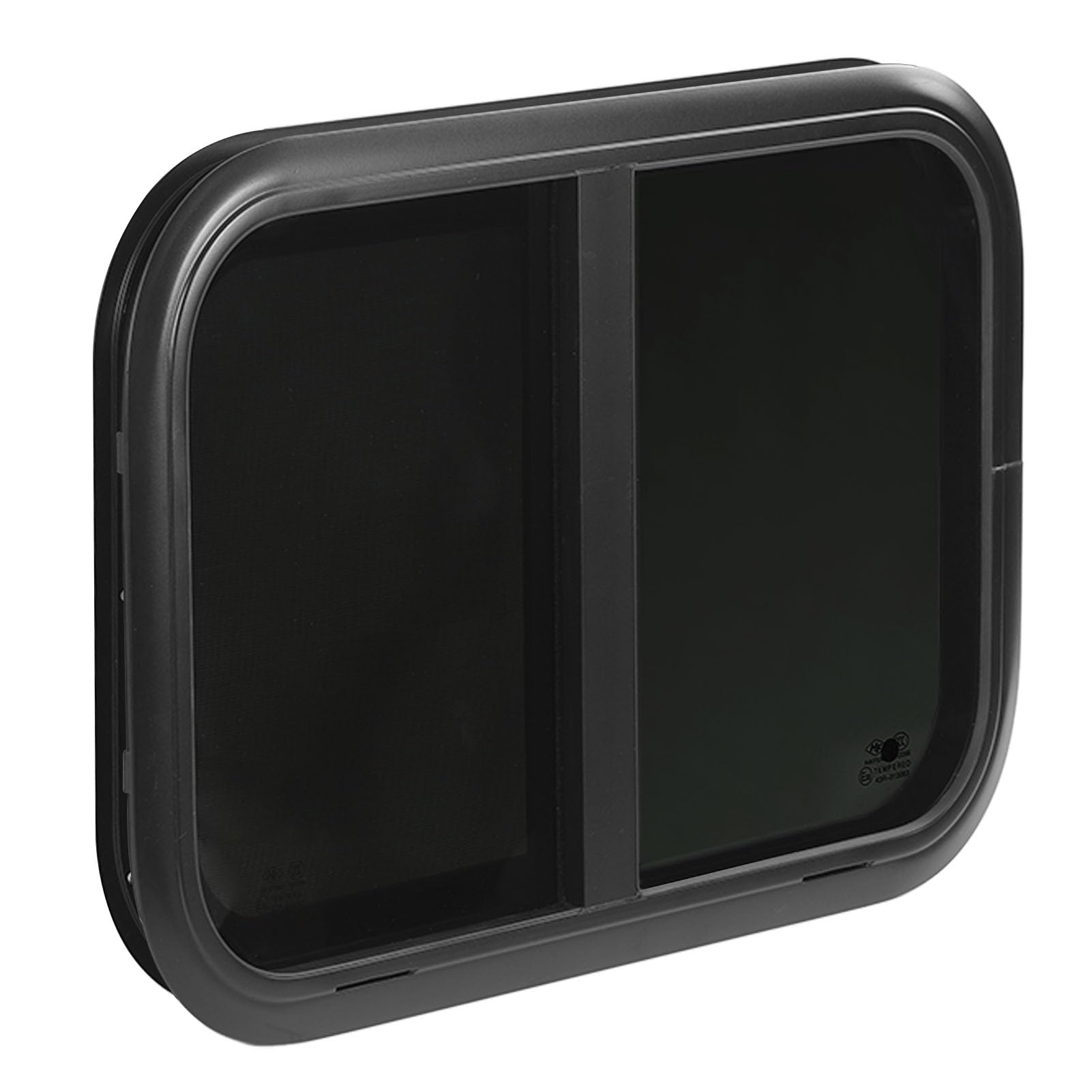 700 X 300 Mm en Verre trempé RV Fenêtre Coulissante Cadre en Alliage D'aluminium Noir avec écran Mobile pour Caravane, Camping-car, Remorque (Épaisseur de paroi applicable : 43 à
