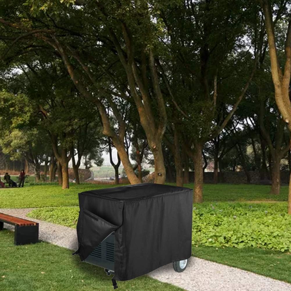 Cubierta impermeable para generador, cubierta universal para generador resistente a la intemperie, cubierta de protección para generador eléctrico impermeable para patio de jardín al aire(negro)