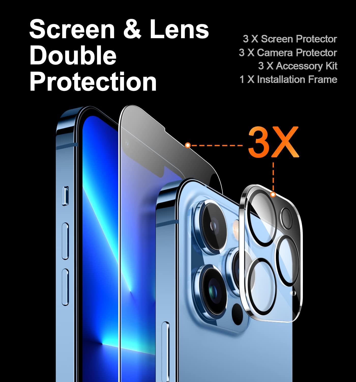 Iphone 12 Promax Pellicola Vetro Temperato Per IPhone 12 / 12 Pro Max / Mini 5G, Protezione 9H, Anti-Graffio - Nuova Protezione Fotocamera IPhone