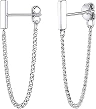 ChicSilver Women's 925 Sterling Silver Long Chain Drop Earrings with Gift Box, Sterling Silver, No Gemstone