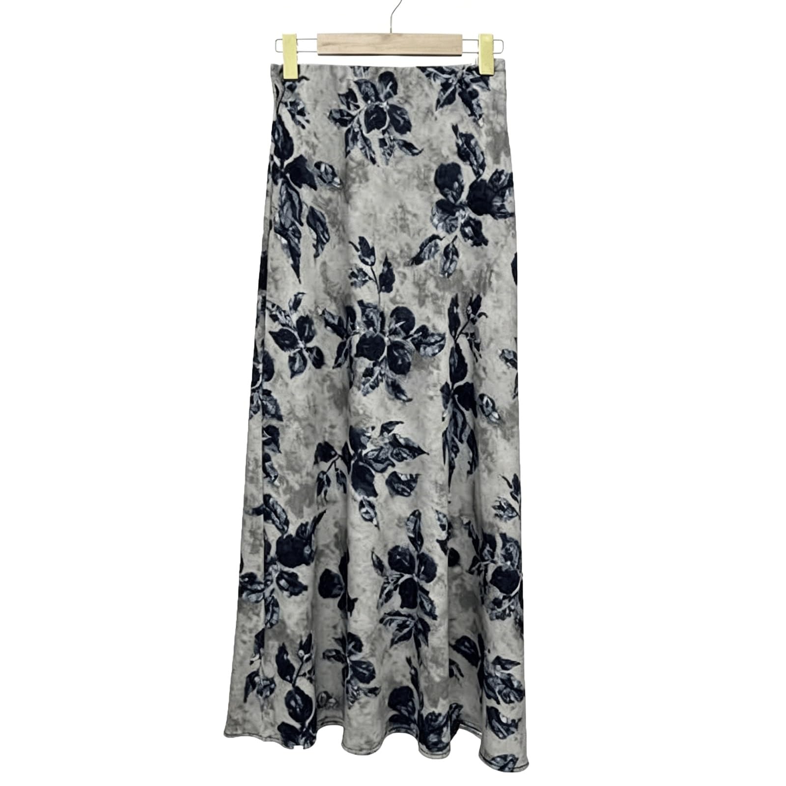 DUddTTW Vacation Midi Long Skirt Print Floral Women's Maxi Skirts Clothing(Gray,Lagre)