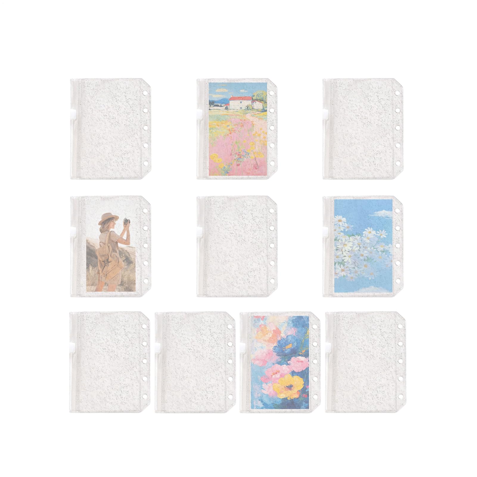 Hojas protectoras transparentes M5 y fundas para documentos con cremallera de 5 anillas 8