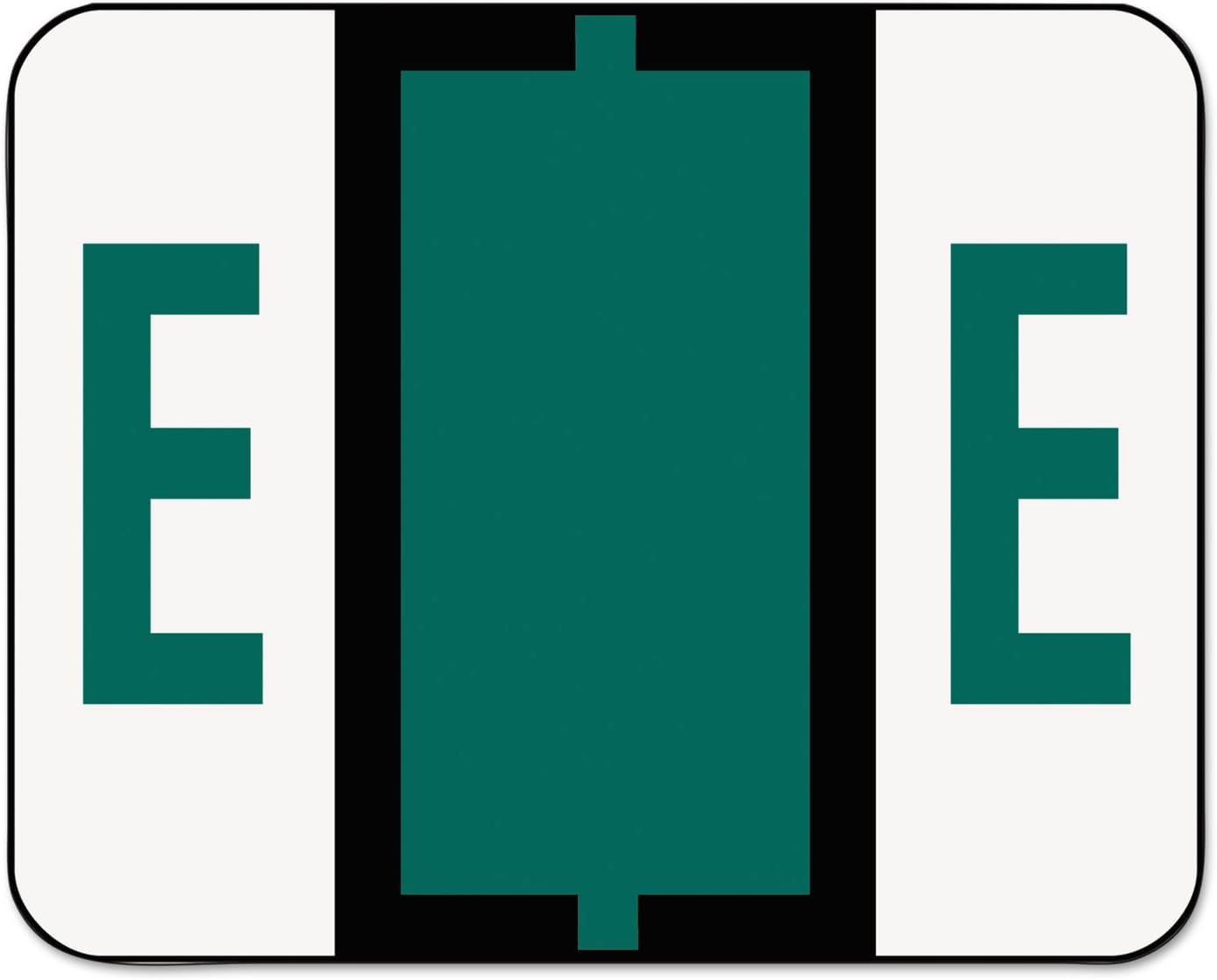 SMEAD67075 A-Z Color-Coded Bar-Style End Tab Labels Letter E Dark Green 500/Roll