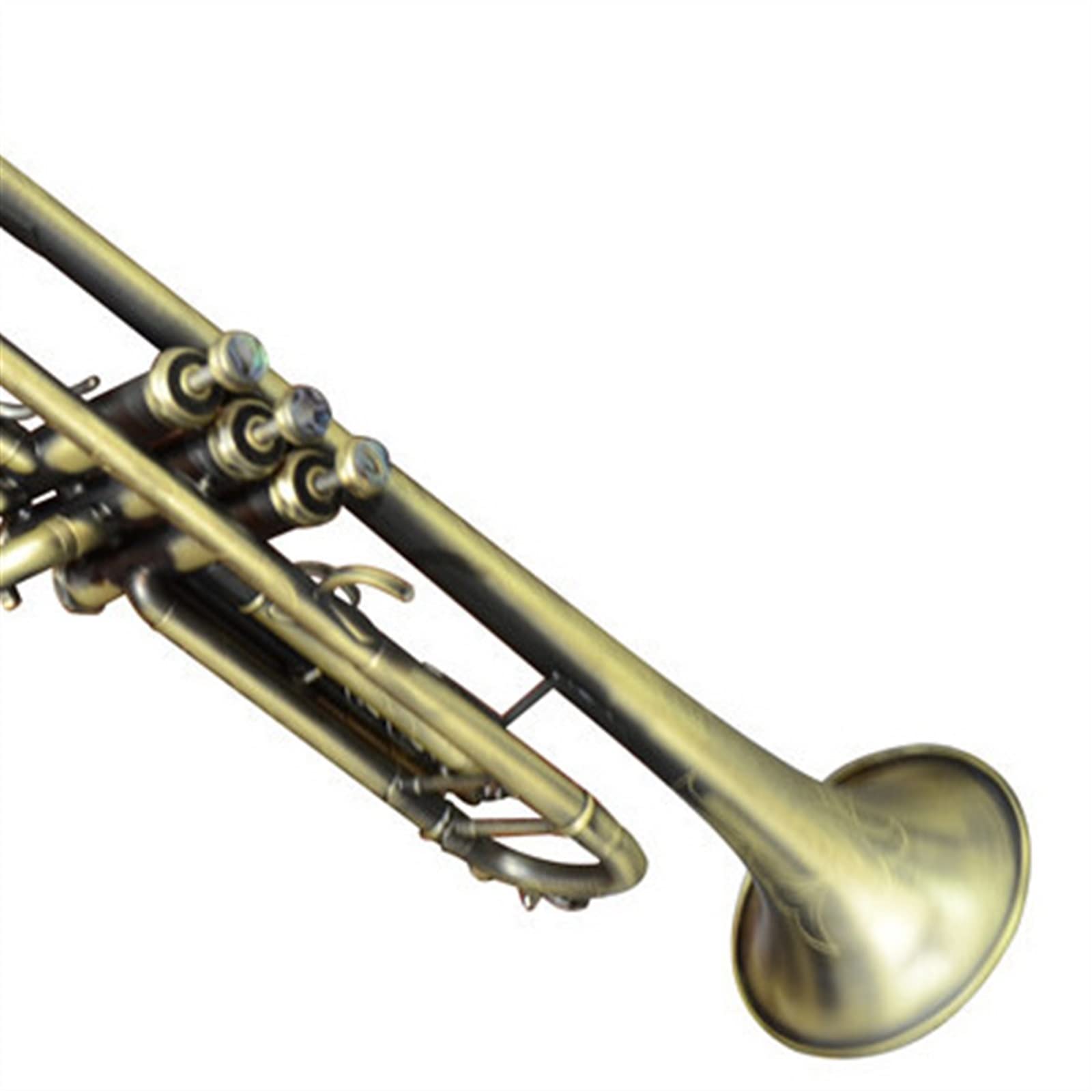 Instrumento De Trompeta BB Profesional, Cuerpo De Latón Vintage, Llave Dorada, Trompeta Estándar De Pistón De Estudiantes Trompeta