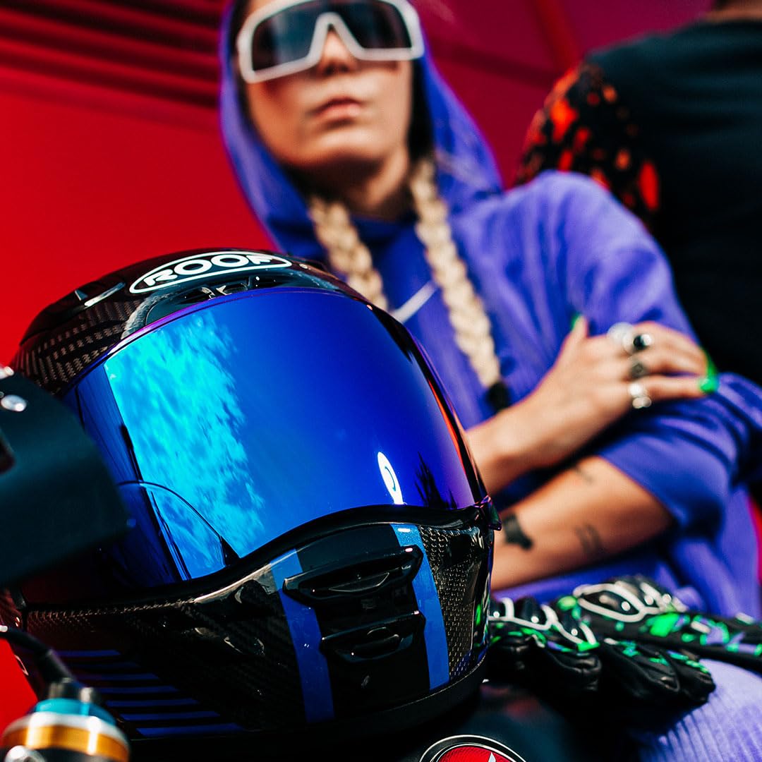 ROOF RO200 Carbon Casco Moto Integrale In Fibra Di Carbonio - Colore Speeder Blu - Il Casco Più Leggero Del Mondo - Prezzo Di Fabbrica - 4 Anni Di Garanzia