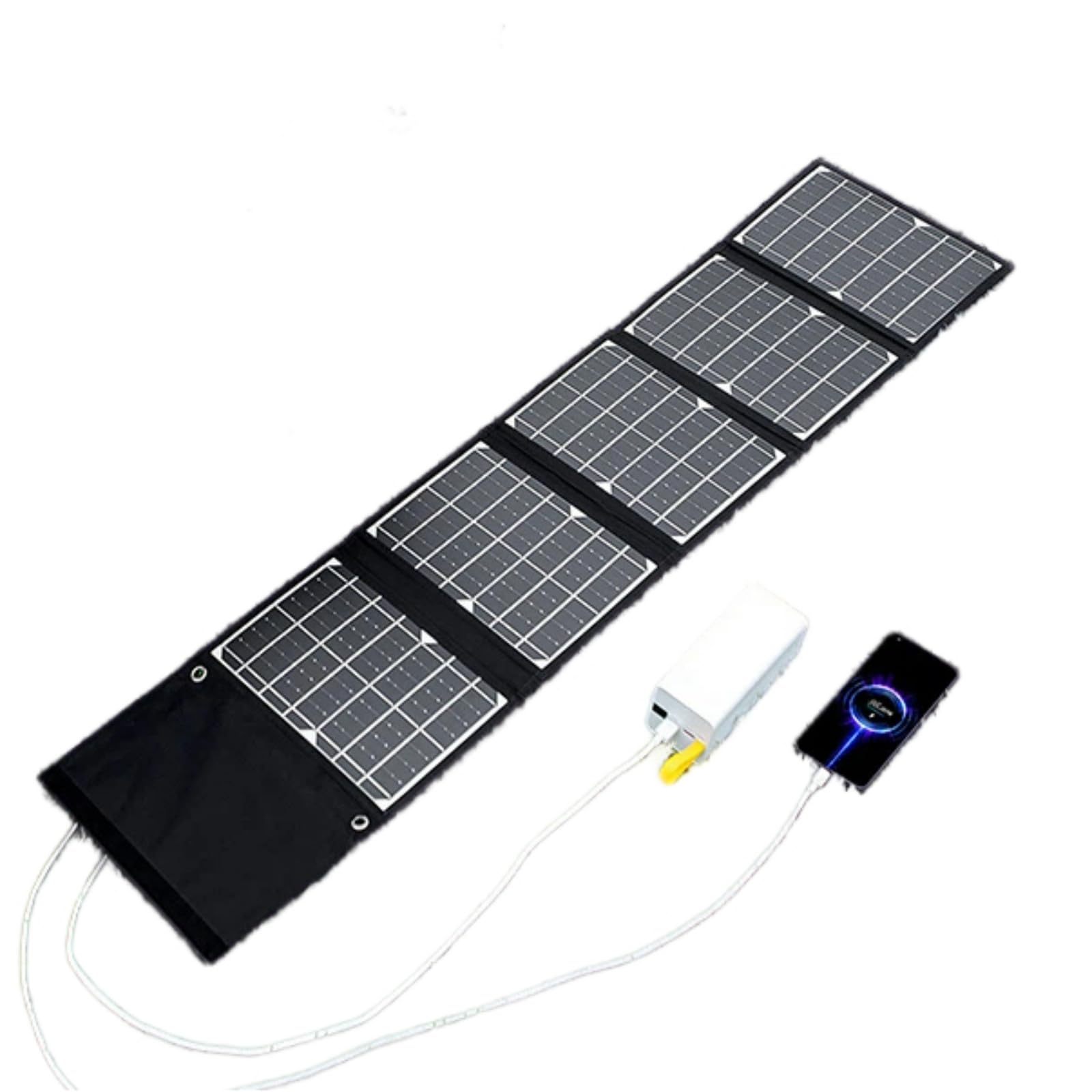 Cargador de panel solar monocristalino de carga eficiente y rápida, impermeable, ligero, plegable, doble USB, carga de emergencia portátil para exteriores, adecuado para bancos de energía de laptop